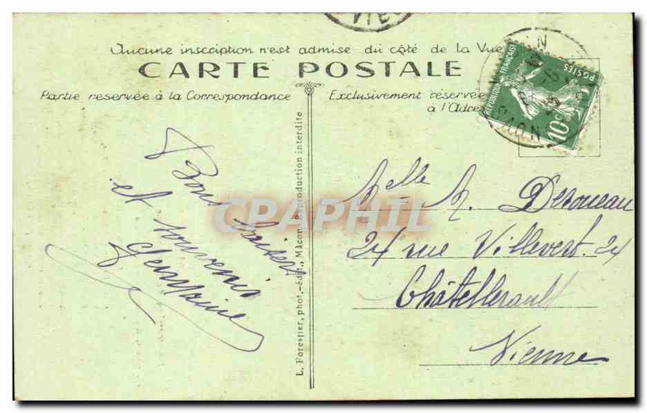 Aix - Souvenirs de Lamartine - Le Chataigner - la poesie - CPA  — Rückseite