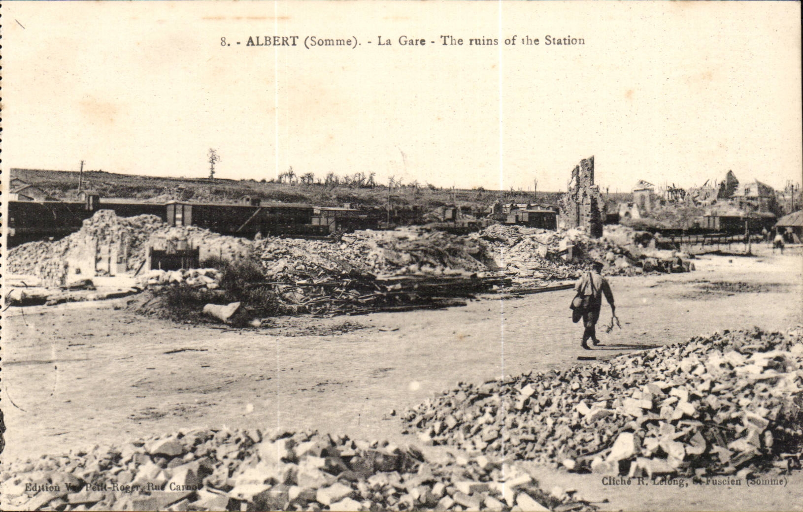 Albert - La Gare - The ruins of the station - CPA 