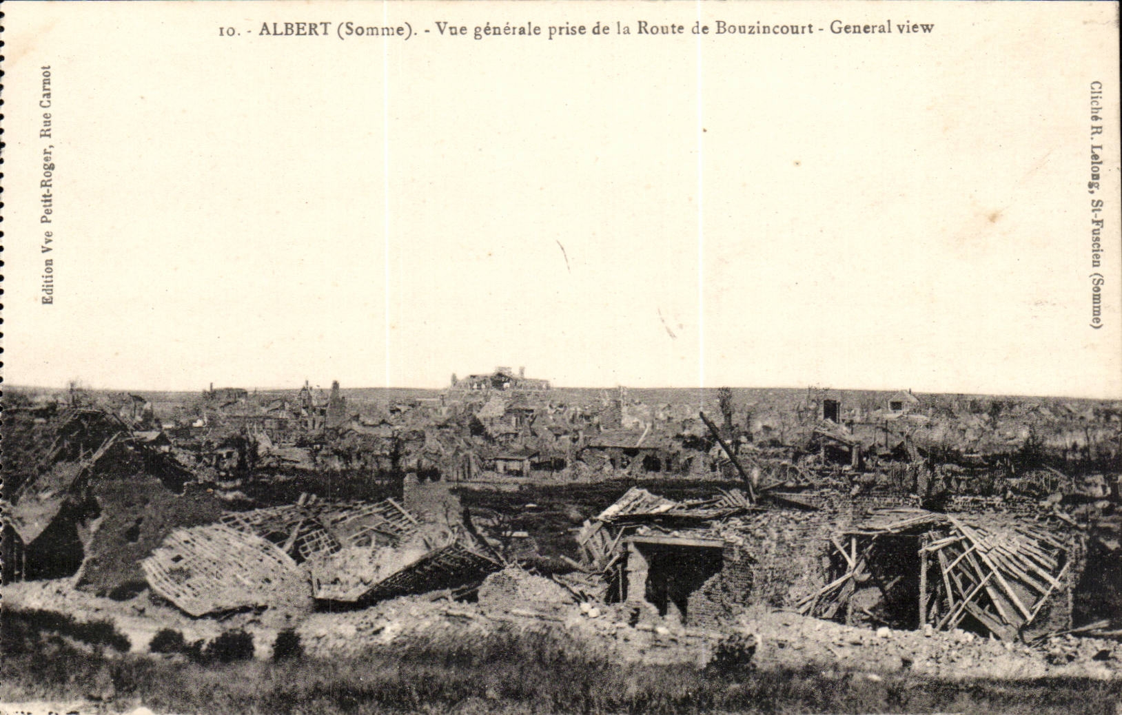 Albert - Vue Generale prise de la Route de Bouzincourt - General View - CPA 