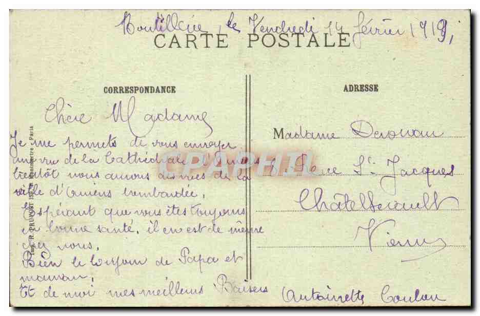 Amiens - La Cathedrale garantie contre le bombardement - CPA  — Rückseite