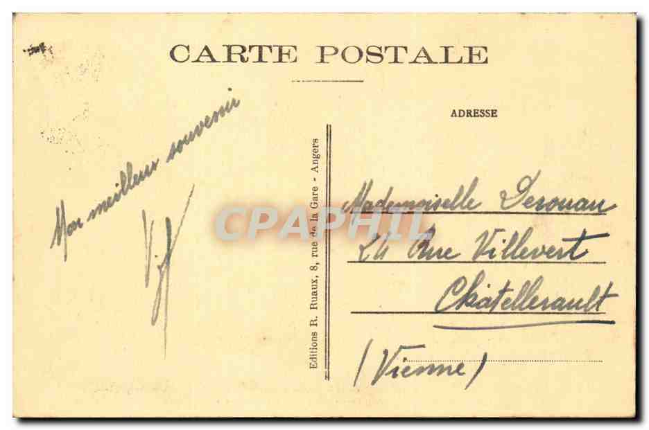 Angers - Vue Generale et Entree du Chateau du Roi Rene - CPA Pecheurs — Rückseite