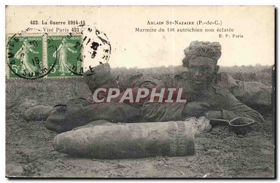 Ablain St Nazaire - Marmite de 138 autrichien non eclatee CPA 