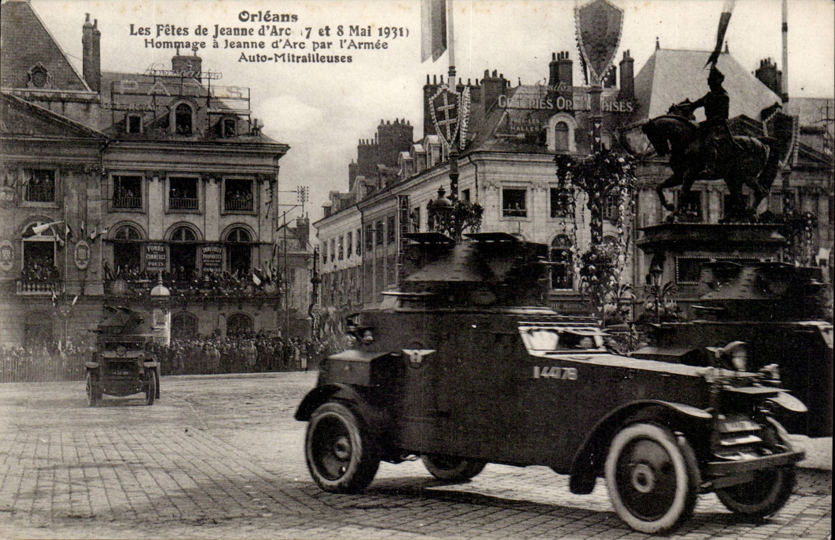 Orleans - Les Fetes de Jeanne d'Arc - 1931 Auto Mitralilleuse CPA Tank