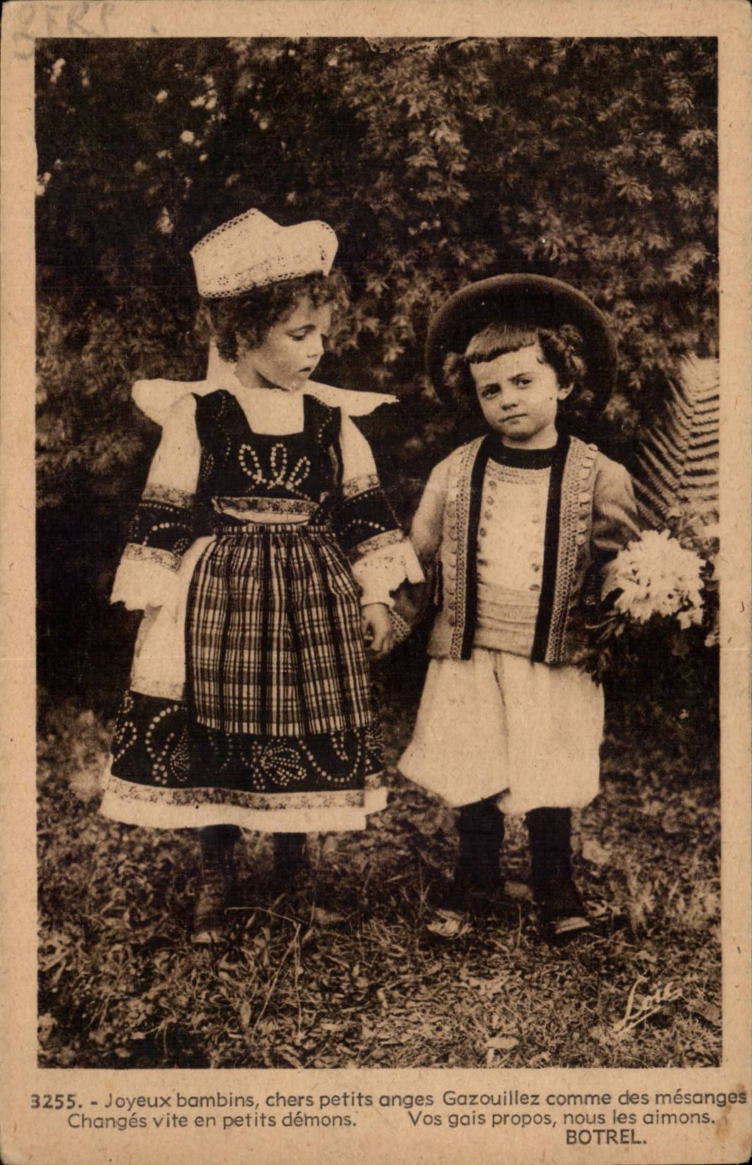 Fantaisie - Enfants - Bretagne - Costumes - Botrel - children - CPA 