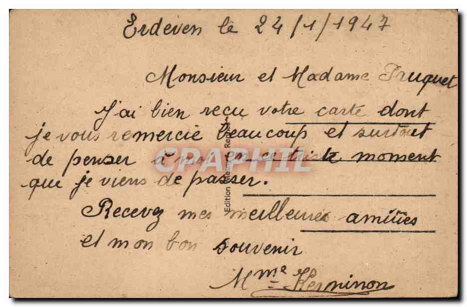 Fantaisie - Enfants - Bretagne - Costumes - Botrel - children - CPA  — Verso