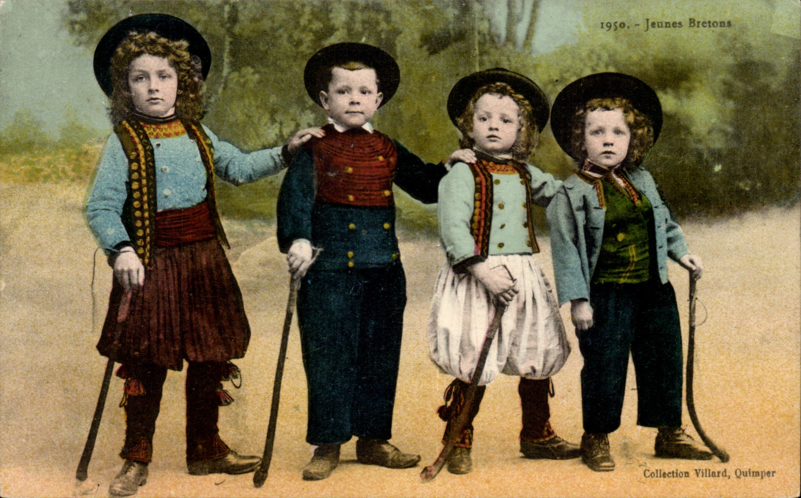 Fantaisie - Enfants - Jeunes Bretons - Costumes - Bretagne - Children - CPA 