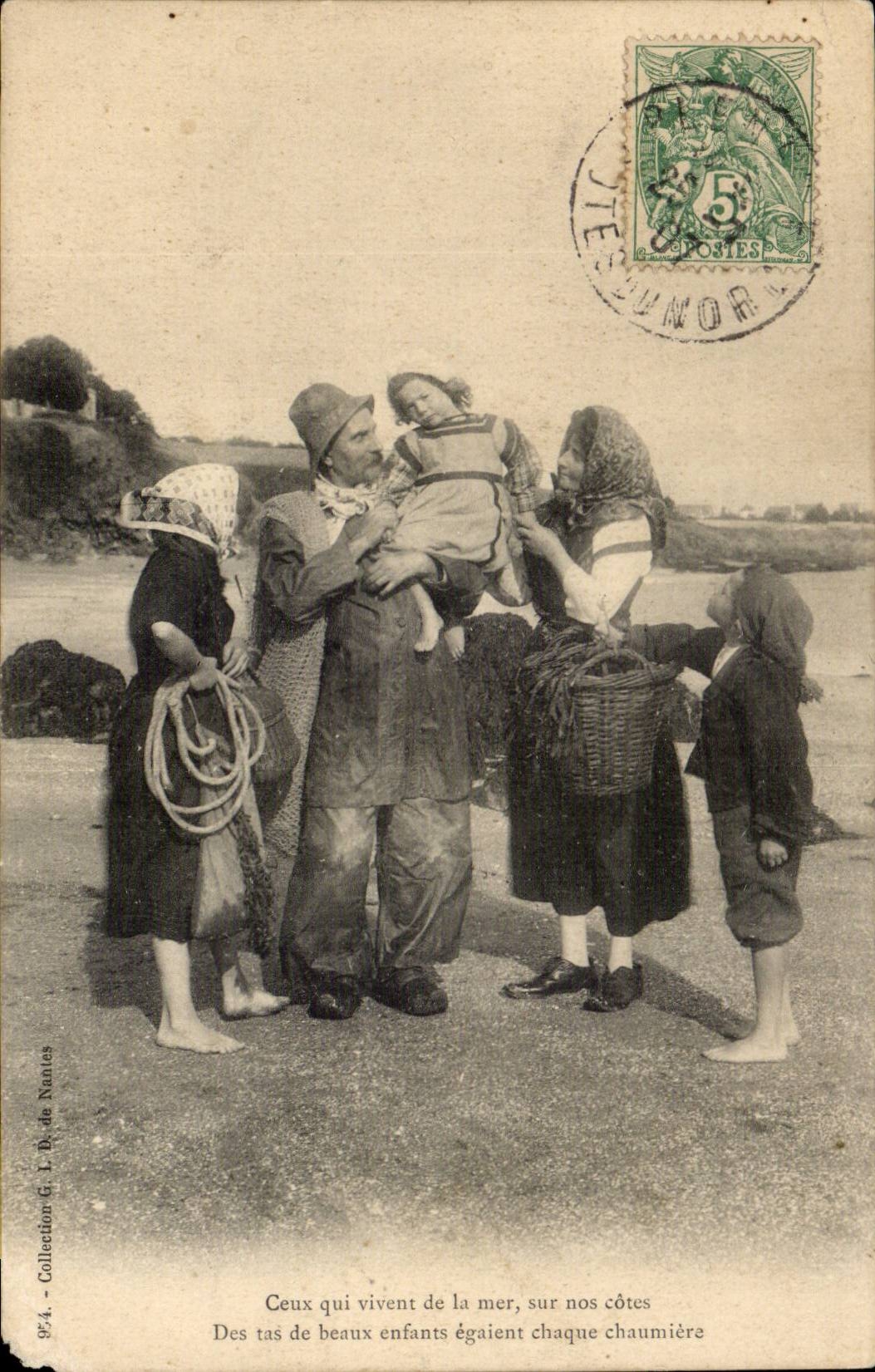 Folklore - Costume - Bretagne - Ceux qui Vive de la Mer CPA 