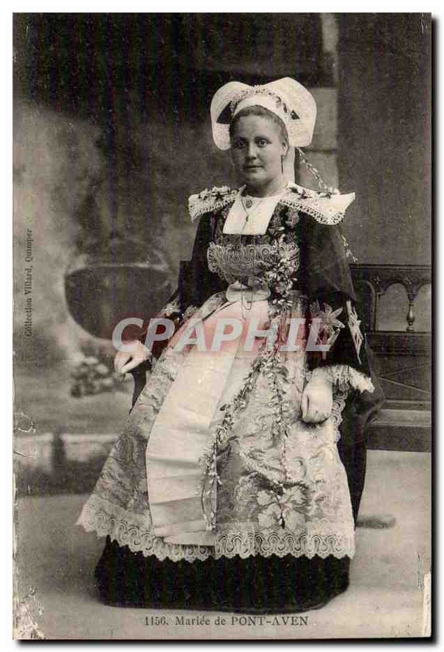 Pont Aven - Mariee - Bretagne Folklore - Costume - CPA 