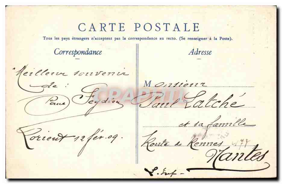 Pont Aven - Lorient Costume - Coiffure - Femme - CPA  — Rückseite