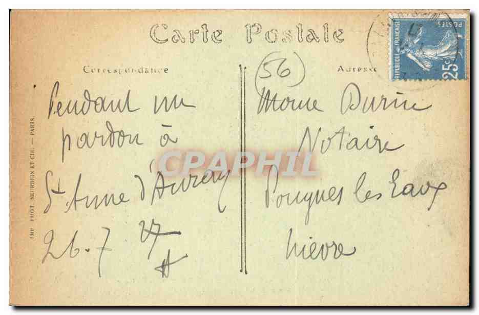 Pardon von Sainte-Anne d'Auray — Office — ND. Fotografie — Rückseite