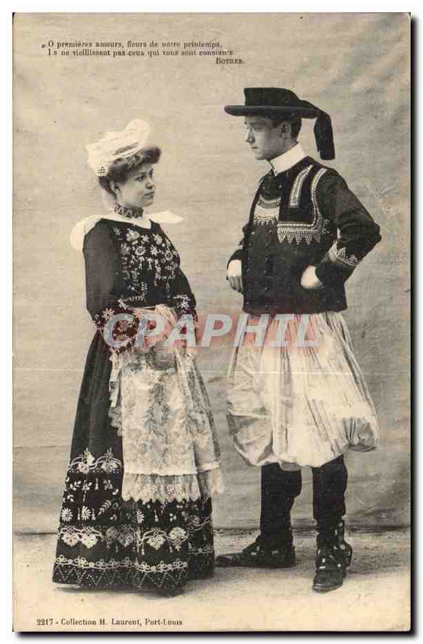 Folklore - Costume - Bretagne - Couple - Botrel - CPA 