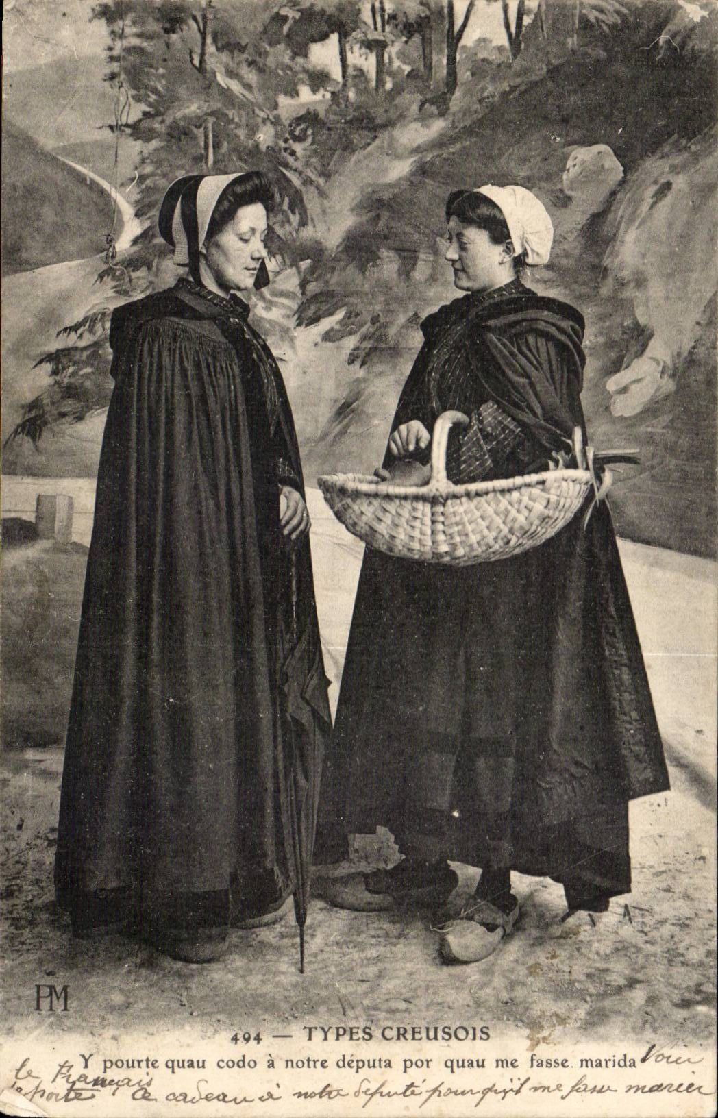 Folklore - Costume - Types Creusois - CPA 