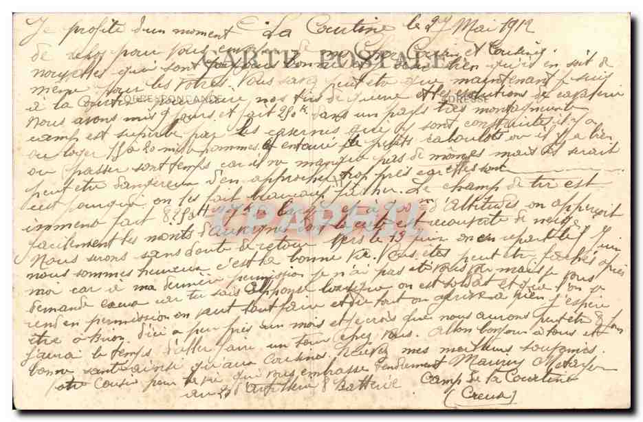 Folklore - Costume - Types Creusois - CPA  — Verso