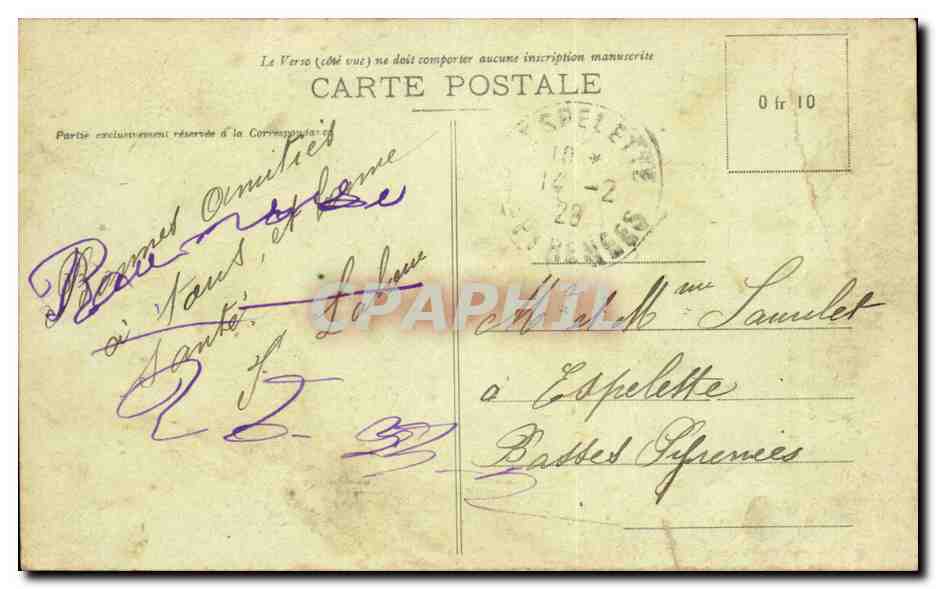 Folklore - Costume - Type Sancerrois - Homme - CPA  — Verso