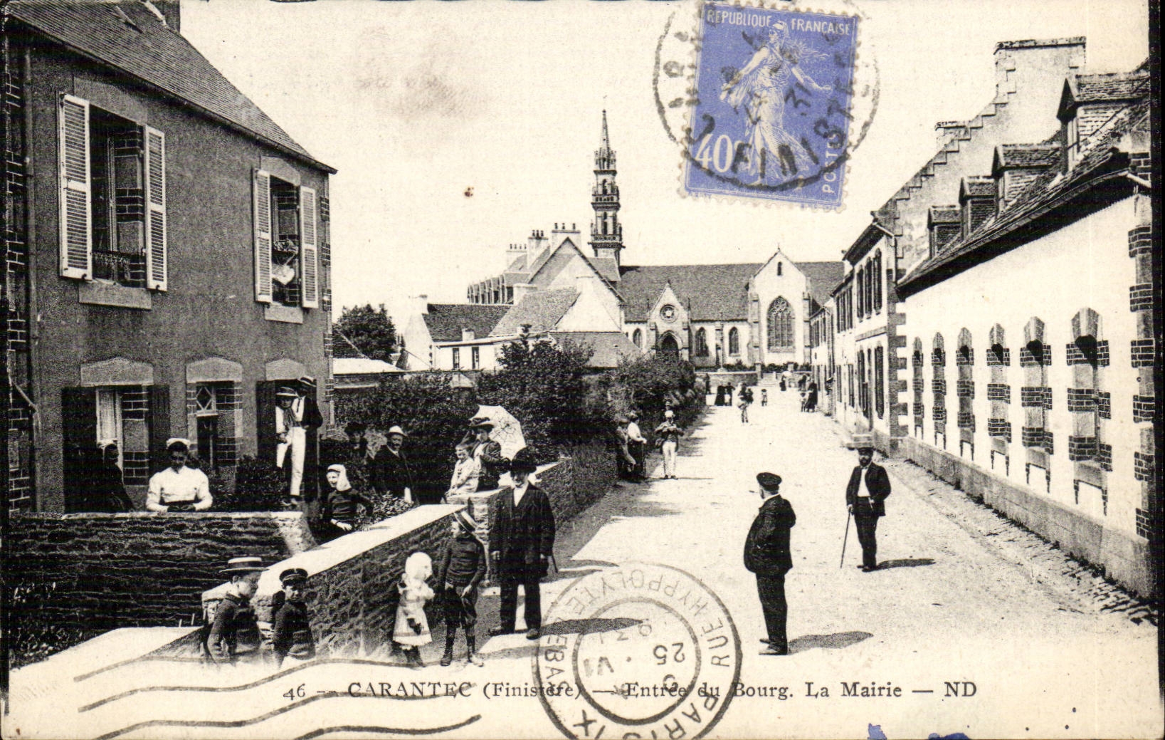 Carantec - Entree du Bourg - La Mairie -- CPA 