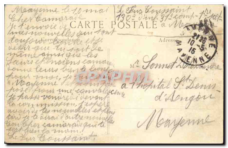 Mayenne — La Caserne — Sorel éditeur Reuilles n°36 — Achterkant