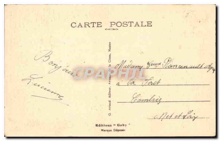 Folklore - Costumes - Douarnenez - Jeune Fille en Costume de Fete - CPA  — Rückseite