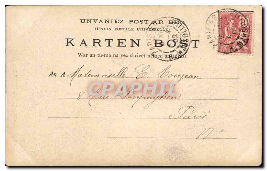 Folkore - Costume - Bretagne - L'Echalier - CPA  — Verso