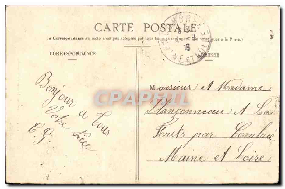 Nouveaux Mariés de Bannalec — Collection H. Laurent, Port-Louis — n° 1434 — Verso