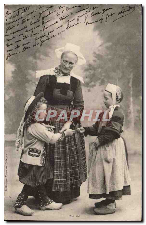 Folklore - Costume - Grand Maman - Charite - enfants - CPA 