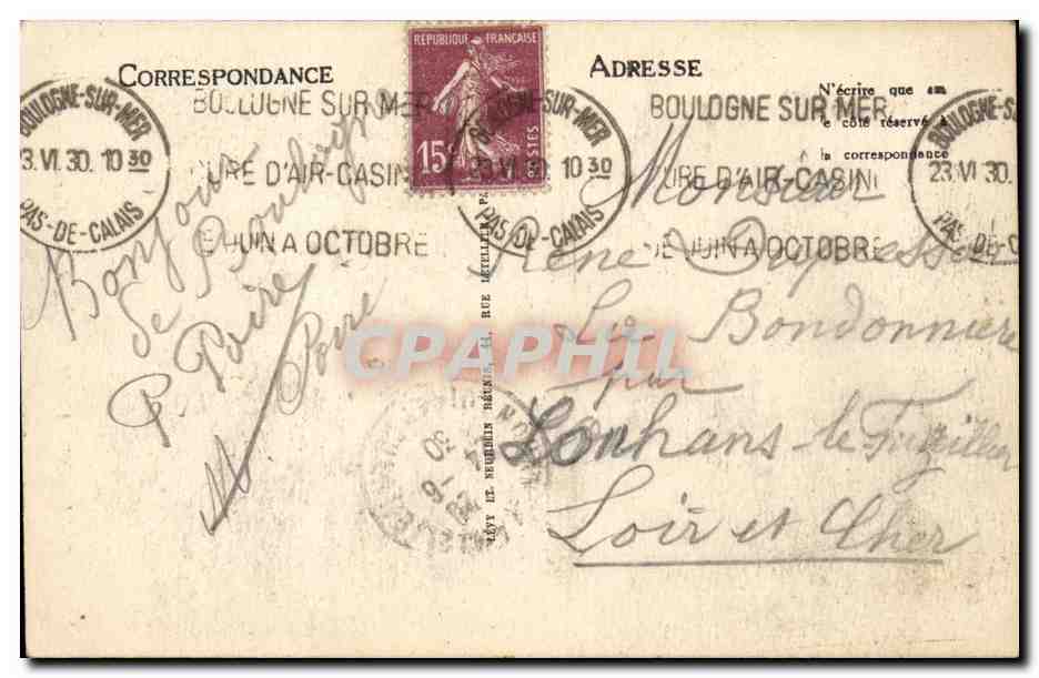 CPA Boilogne sur mer Matelote en Carmagnole (folklore costumes) — Verso