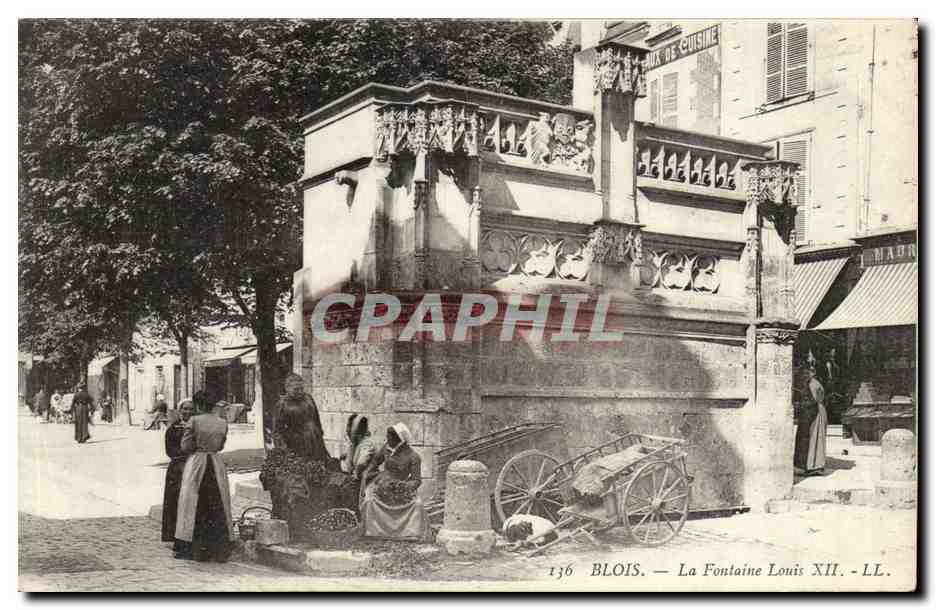 CPA Blois La fontaine Louis XII (folklore costume)