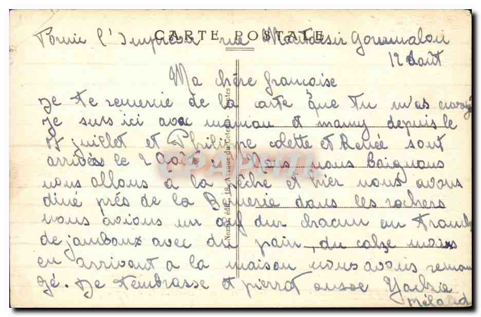 Folklore - Costumes - Ma Douce Bretagne - Grand Mere est bien aimee de ses petits gas - CPA  — Verso