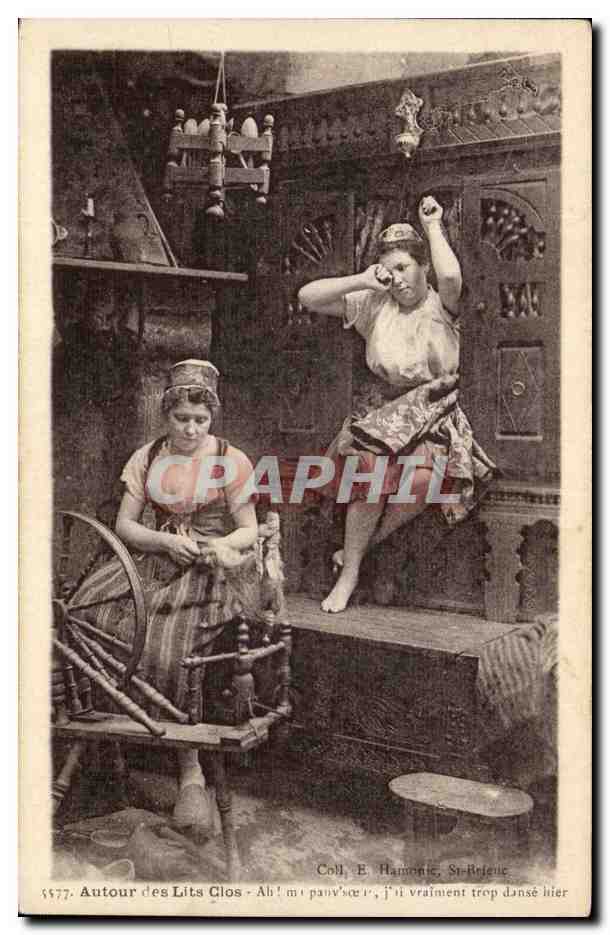 Folklore - Costumes - Bretagne - Lits clos - CPA 