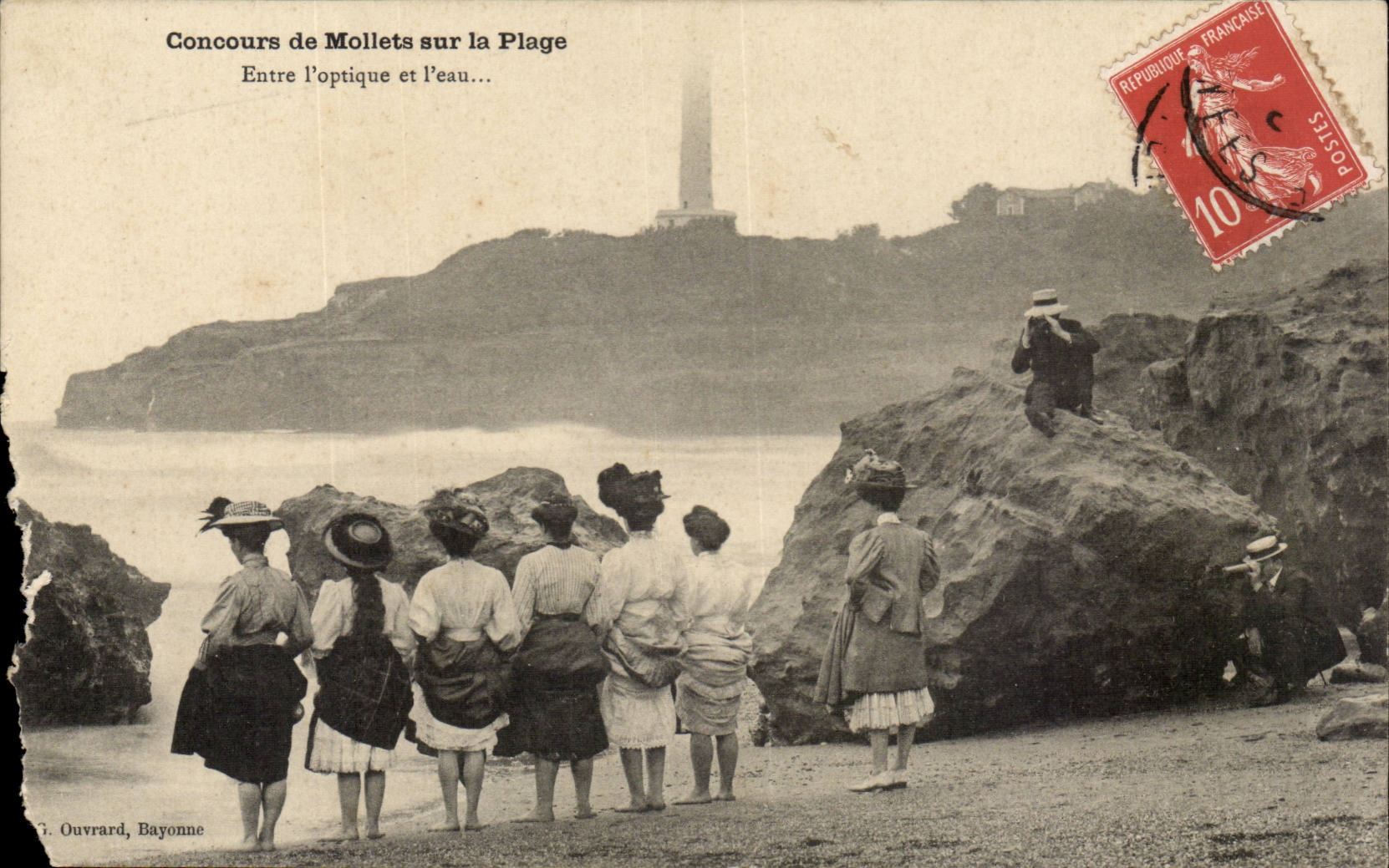 Bayonne - Concours de Mollets sur la Plage - entre l'optique et l'eau - CPA 
