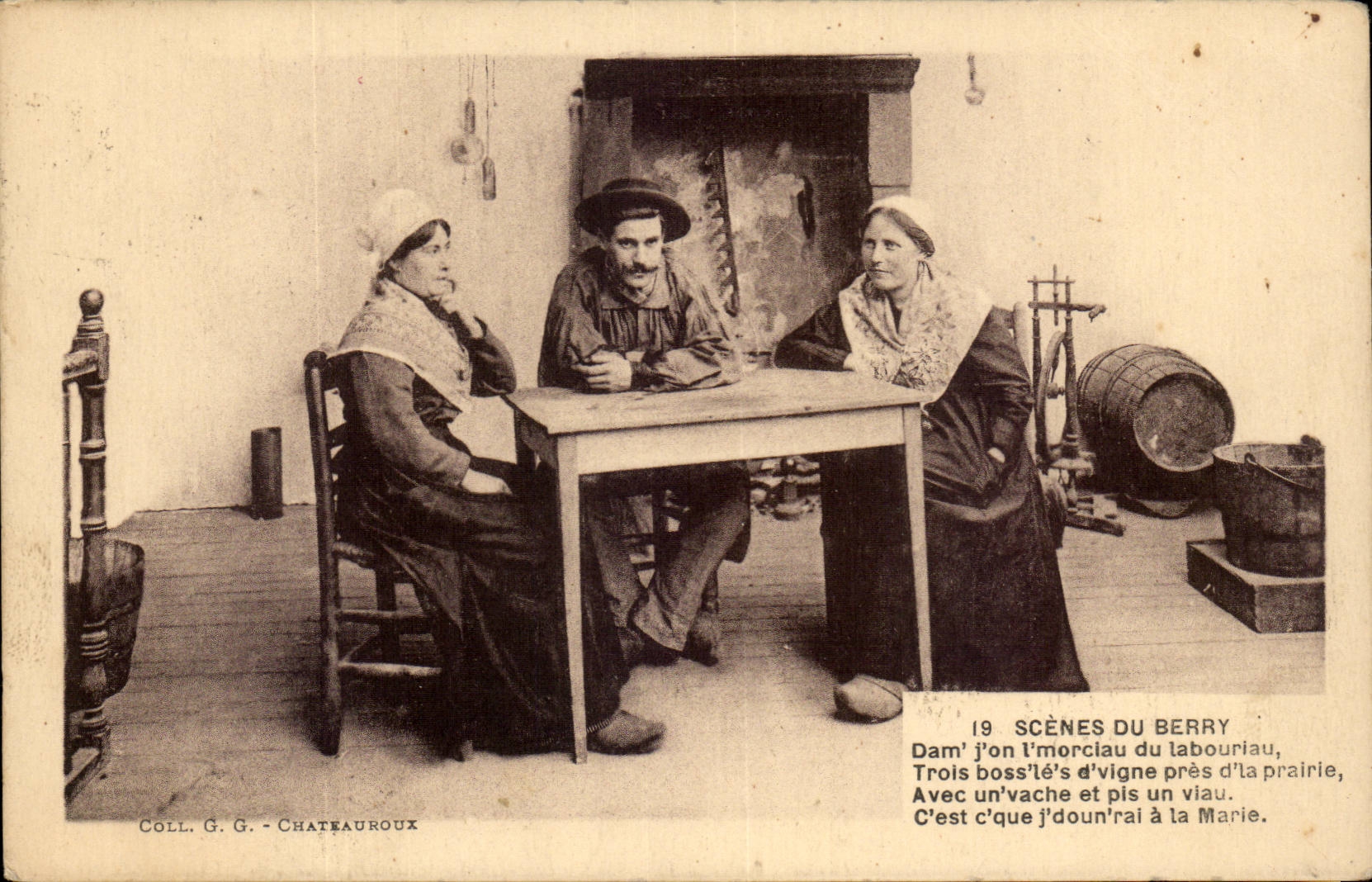Scènes du Berry — Trois boss'lets d'vigne près d'la prairie — Coll. G.G. - Chateauroux