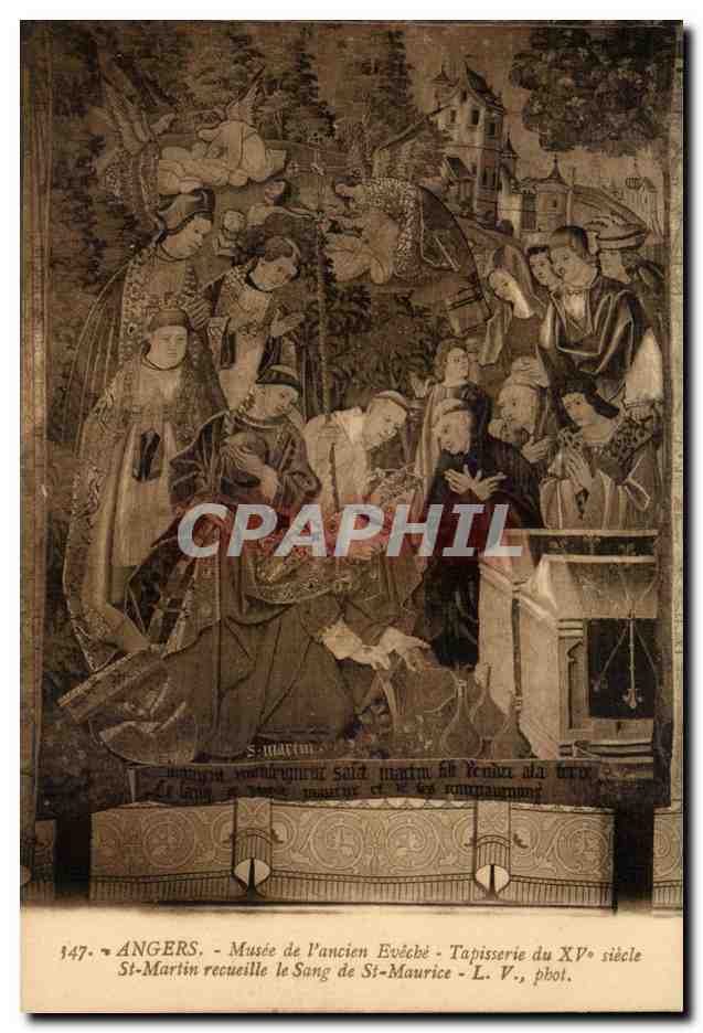 Angers - Musee de l'Ancien Eveche -Tapisserie - Tapestry - St Martin reveille le Sang de St Maurice CPA 