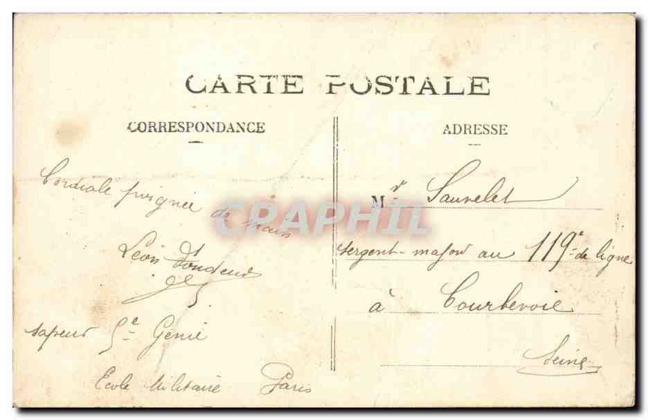 Paris 7 - Ecole Militaire - La Parade - Quartier de Cavalerie CPA  — Rückseite