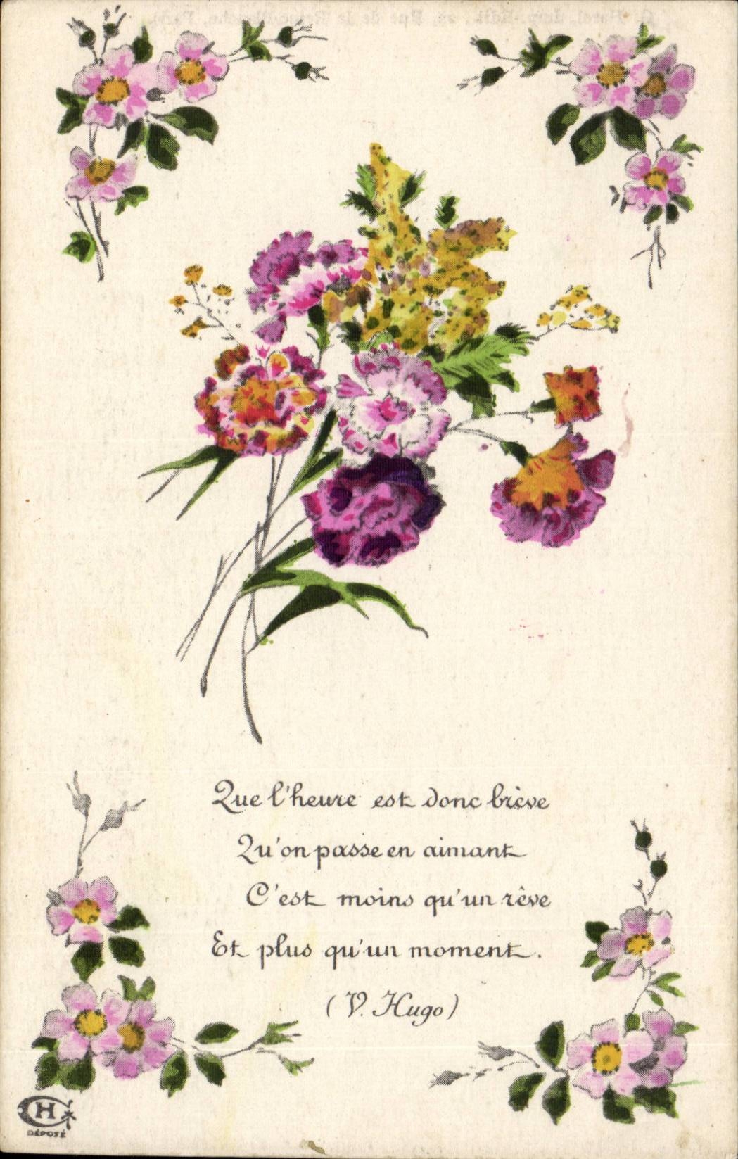 Fleurs - Joli bouquet - Flowers CPA 