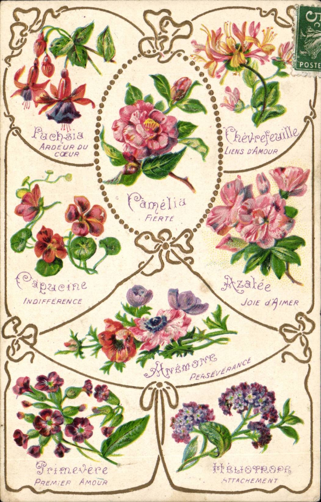Fleurs et symboles amoureux — Série 1863 — K. F. Éditeurs, Paris