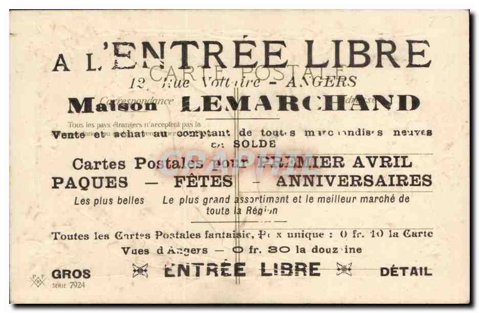 Fetes - 1er Avril - poisson - Ne voulez vous pas ma cherie - aller lui tenir compagnie CPA  — Rückseite