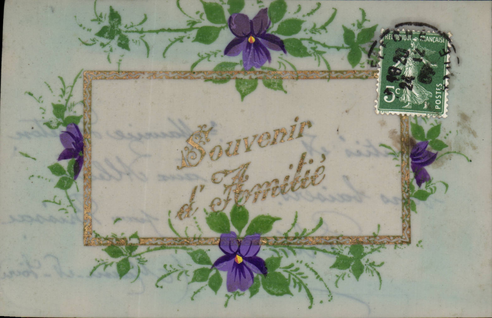 Fleurs - Flowers - Souvenir d'Amitie - CPA 