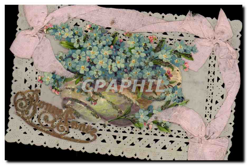 Bouquet de fleurs bleues — 'Pomme d'or' — éditeur inconnu