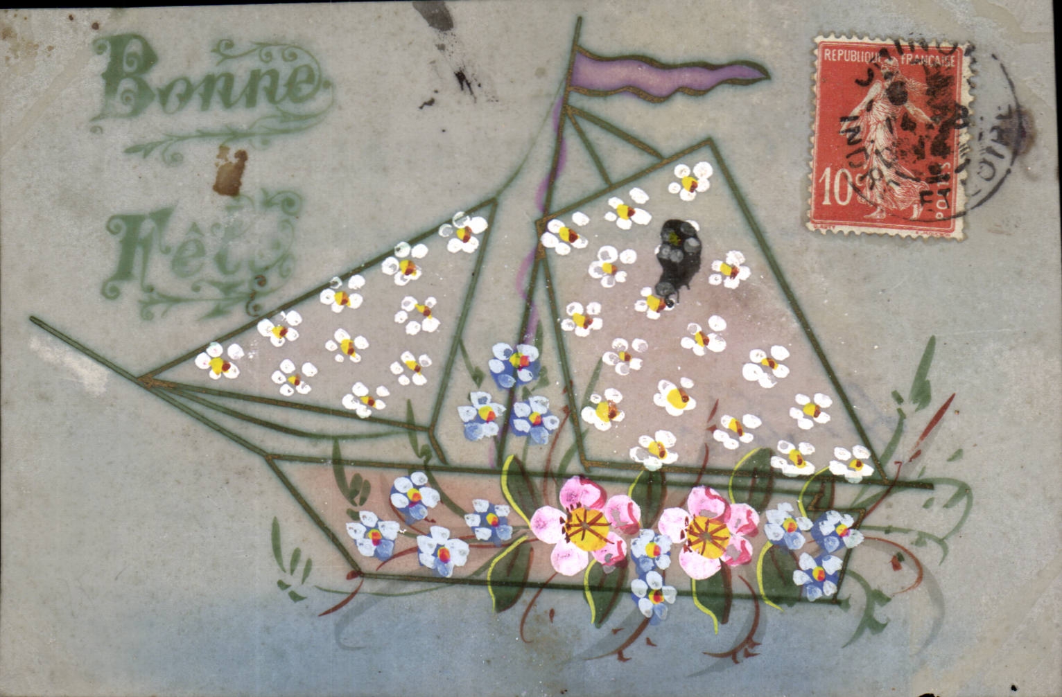 Bateau fleuri — Bonne Réception — éditeur inconnu