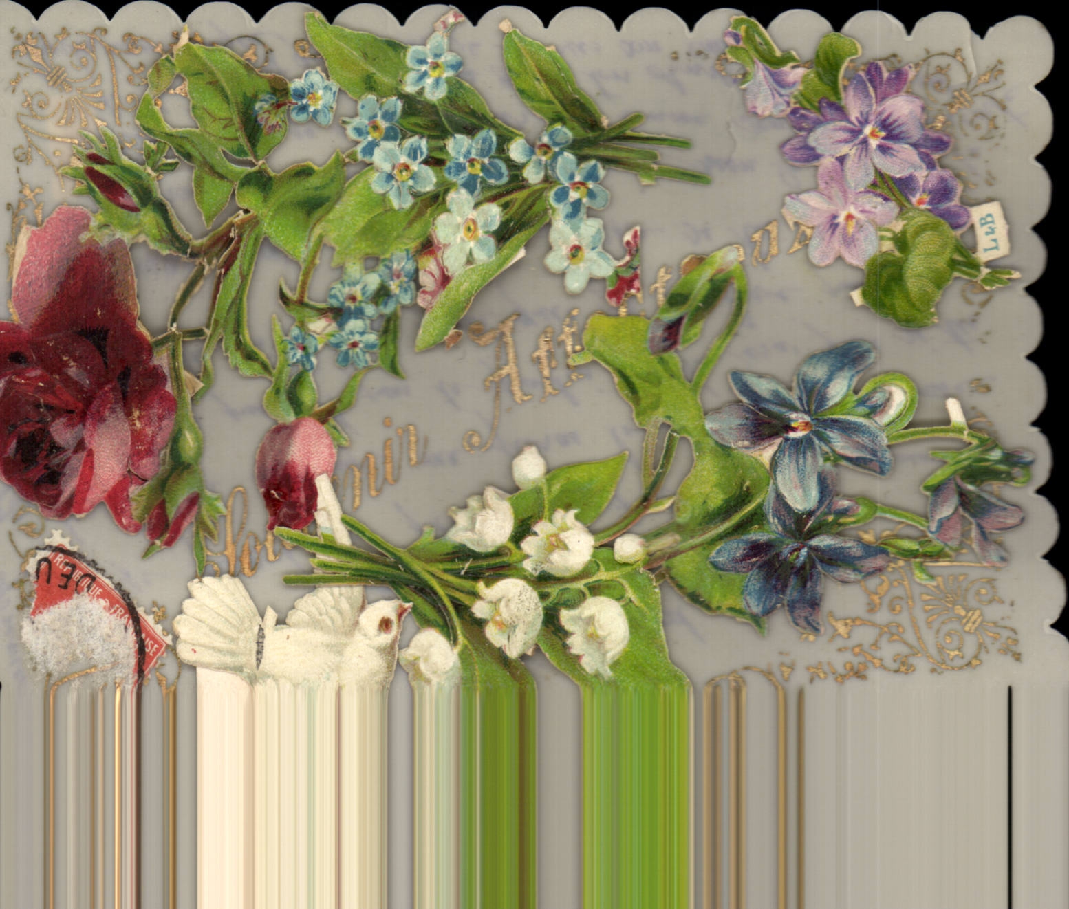 Bouquet de flores — L&B — número de serie ilegible