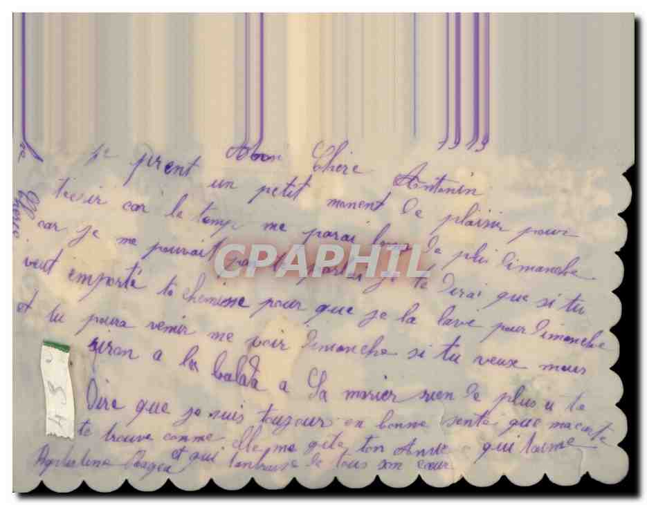 Bouquet de flores — L&B — número de serie ilegible — Reverso