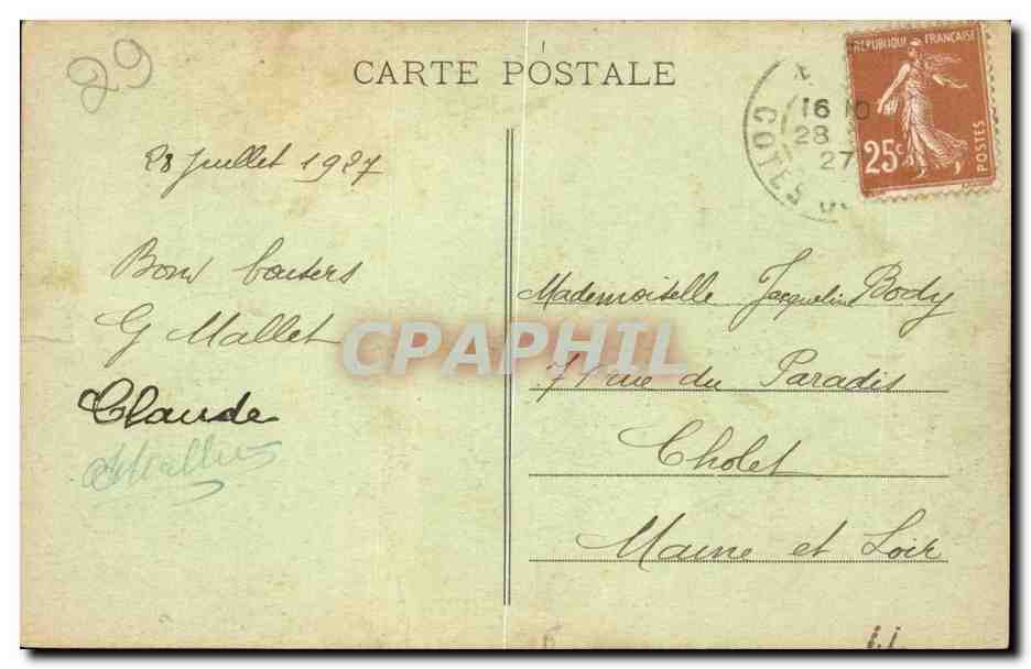 Petite Bretonne en prière — Bretagne — Coll. E. Hamonic, St-B. — Rückseite