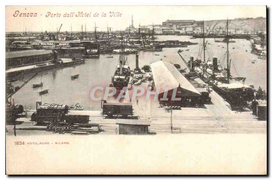 Genoa - Genova - Italie - Italia - Porto dall Hotel de la Ville - CPA 