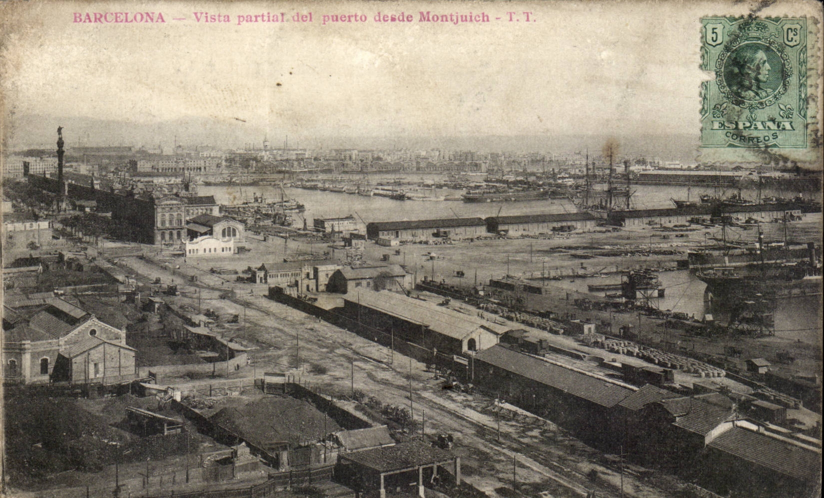 Espana - Espagne - Spain - Barcelona - Vista - puerto desde Montjuiche - CPA 
