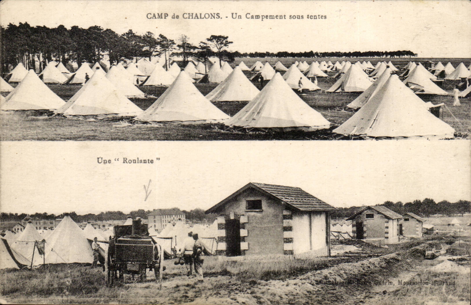 Camp de Chalons - Campements sous Tentes Une roulante - CPA 