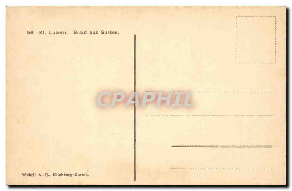 Lucerne - Luzern - Braut aus Sursee - Folklore - Costumes - Suisse - Schweiz CPA  — Back