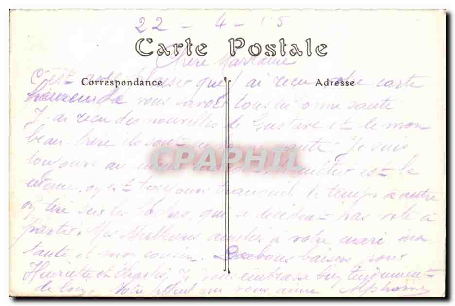 M. Millerand, Minister van Oorlog, Generaal Joffre en het Stafkantoor op het front — Campagne van 1914 — ND Fot. — Achterkant