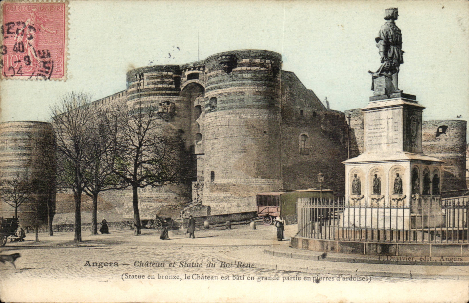 Angers - Chateau et Statue de Roi Rene CPA 