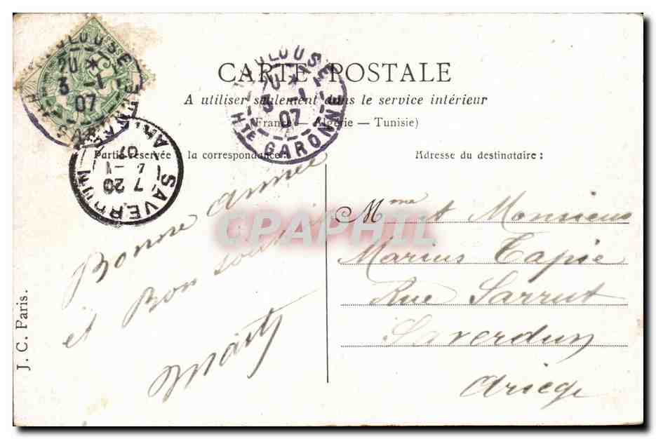fantaisie - Couple - Pitou et Nounou CPA  — Rückseite