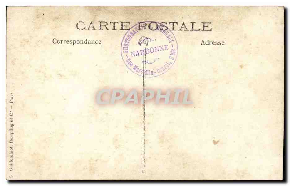 CARTE PHOTO Narbonne Bourgeois — Rückseite