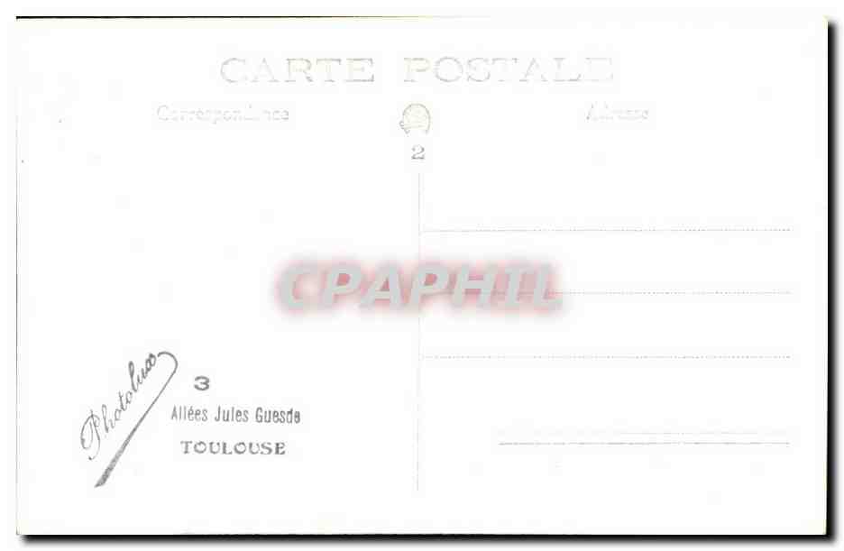 CARTE PHOTO Toulouse Jeune homme — Rückseite